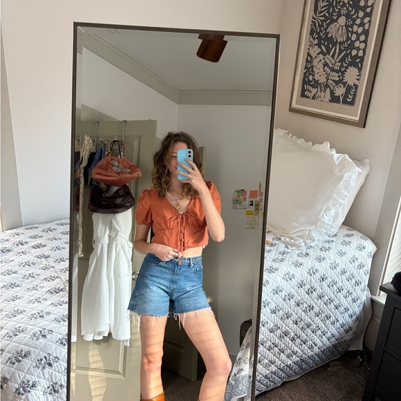 Levi's Burnt Orange Top with Pink Stripes - Picture 1 of 4